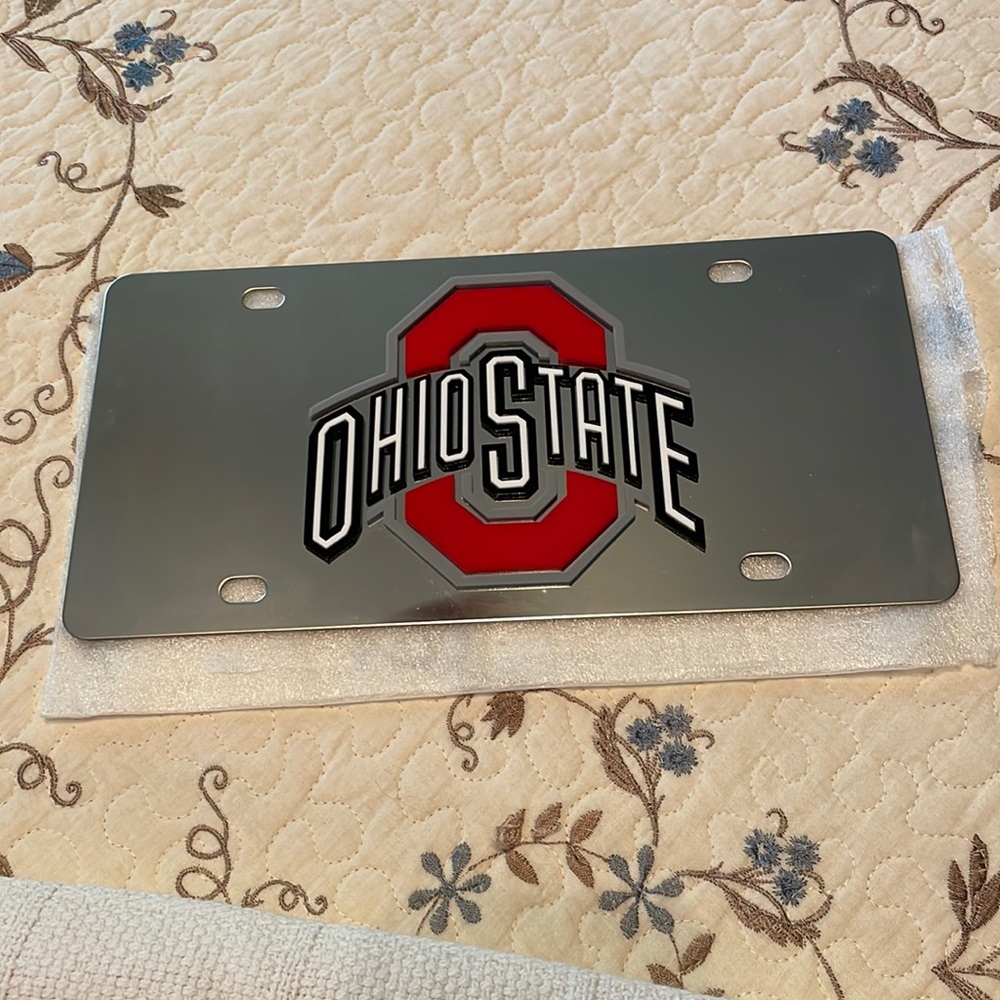 Ohio state mirrored license plate